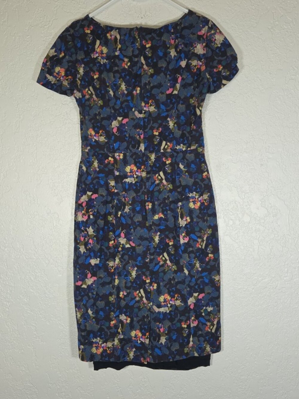 Erdem Floral Short Sleeve Blue Pencil Dress Size-US 8/UK 12 - Picture 3 of 7